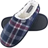 Dunlop - Herren Slip on Hausschuhe Plüsch | Warme Fleece-gefütterte Hausschuhe