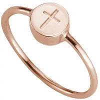 Cai Ring 925/- Sterling Silber rotvergoldet Kreuz