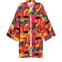 IZIA Kimono Frauen gelb mehrfarbig