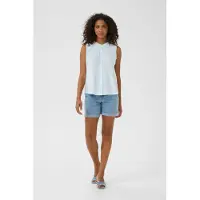 Kaffe Kurzarm-Bluse Regular fit Nantucket Breeze pale blue
