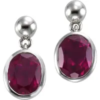 Jamelli Ohrringe Silber 925 rhodiniert mit pinkem Quarz (beh.)