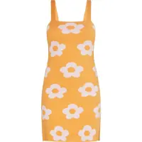 Swirly Kleid Frauen orange