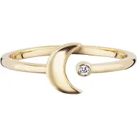 Cai Ring 925 Sterling Silber gelb vergoldet Zirkonia Mond