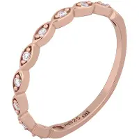 Cai Ring 925/- Sterling Silber rosévergoldet Zirkonia Stacking