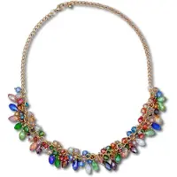 Steuer Modeschmuck Collierkette Collier mit bunter Glaszierde