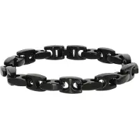 Zeeme Stainless Steel Armband Edelstahl matt glanz schwarz 23,5cm lang