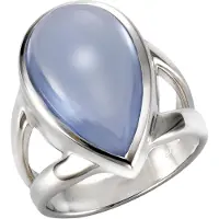Jamelli Ring 925 Silber rhodiniert Quarz hellblau (beh.)
