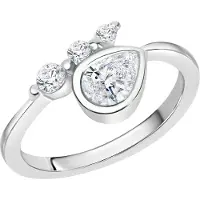 Zeeme Silber Ring Silber 925 rhodiniert mit Zirkonia weiß