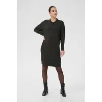 Kaffe Midikleid "Damen Kleid KAlizza", Damen, Gr. XL, N-Gr, grau (dunkelgrau melange), Obermaterial: 80% Viskose CV. 20% Nylon NY., Kleider Midikleid