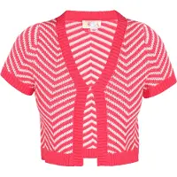 IZIA Strickjacke Frauen fuchsia weiß
