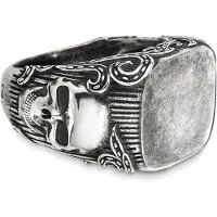 Cai Ring 925/- Sterling Silber matt-oxidiert Totenkopf