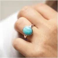 Zeeme Gemstones Ring Silber 925 rhodiniert mit echtem Amazonit