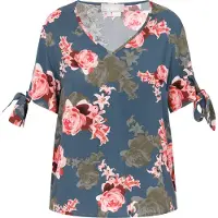 Usha Bluse Frauen dunkelgrün mehrfarbig
