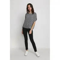 Kaffe Langarm-Bluse Regular fit Black/Chalk/Rose Fan Print black multi