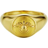 Cai Ring 925/- Silber vergoldet Taube Siegelring
