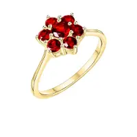 Fascination by Ellen K. Ring Gold 585 mit 7 echten Granat-Steinen