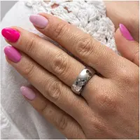 Zeeme Stainless Steel Ring Edelstahl glanz poliert 8mm breit