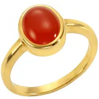 Jamelli Ring 925 Silber vergoldet mit Carneol