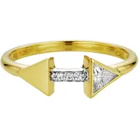 Cai Ring 925/- Silber vergoldet Zirkonia Pfeile