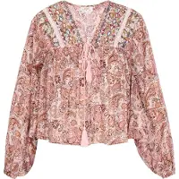 Usha Bluse Frauen hellrosa mehrfarbig
