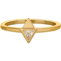 Cai Ring 925 Silber vergoldet mit Zirkonia Dreieck