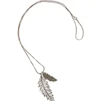 Steuer Modeschmuck Kette Metall Glänzend 76cm Glasstein grau