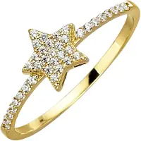 Fascination by Ellen K. Ring 375 Gold mit Stern-Motiv und Zirkonia weiß