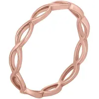 Cai Ring 925/- Sterling Silber rosévergoldet Cut Outs Stacking