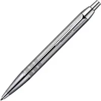 Parker IM-Premium-Kugelschreiber gemeißeltes Shiny Chrome, M, blau