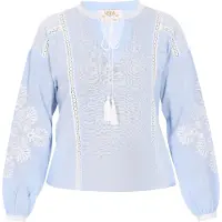 Usha Bluse Frauen hellblau