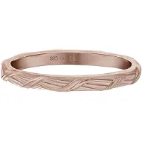 Cai Ring 925 Silber rosévergoldet Flechtoptik Stacking