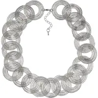 Steuer Modeschmuck Kette Metall Spiralen 48cm