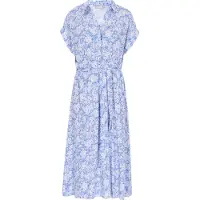 Usha Kleid Frauen blau weiß