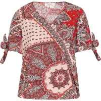 Usha Bluse Frauen rot mehrfarbig