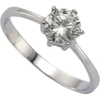 Zeeme Silber Ring Silber 925 rhodiniert mit weißem Zirkonia-Stein