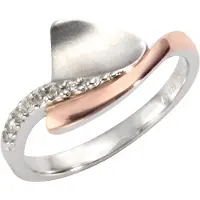 Zeeme Silber Ring Silber 925 zweifarbig mit Zirkonia weiß