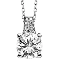 Julie Julsen Anhänger mit Kette 925 Silber rhodiniert Zirkonia weiß