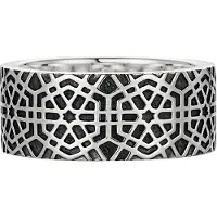 Cai Ring 925/- Sterling Silber oxidiert-poliert Mosaik
