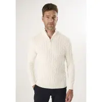 Felix Hardy Stehkragenpullover "Kabelstrick-Pullover mit halbem Reißverschluss"