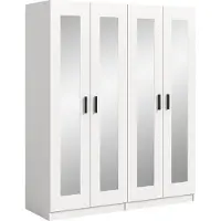 Xonox Garderobenschrank Kleiderschrank Visby | 2-teilig mit Spiegel | weiß