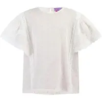 Mymo Bluse Mädchen Weiss Pinkorange Punkte