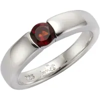 Jamelli Ring Silber 925 rhodiniert mit echtem Granat