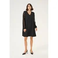 Kaffe Midikleid "Kleid KAmille", Damen, Gr. 40, N-Gr, schwarz (schwarz deep), Obermaterial: 100% Polyester PES., Kleider Midikleid