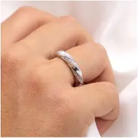 Zeeme Silber Ring Silber 925 rhodiniert mit Zirkonia weiß