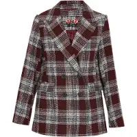 MyMo ROCKS Blazer Frauen Burgunderrot kariert
