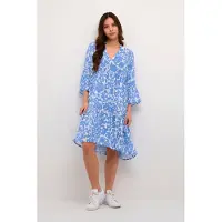 Kaffe Midikleid "Damen Kleid KAellen", Damen, Gr. 42, N-Gr, blau (regatta flower print), Obermaterial: 100% Viskose LENZING ECOVERO CV LenzEcov., Kleider Midikleid