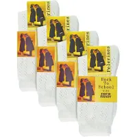 Sock Snob 12 Paar Multipack Girls Pelerine Ankle Cotton Socks - Weiß
