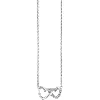 Julie Julsen Collier 925/- Sterling Silber rhodiniert 2 Herzen
