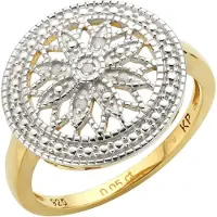 Diamonds by Ellen K. Ring Silber 925 vergoldet mit 5x Diamant zus. 0,05ct.