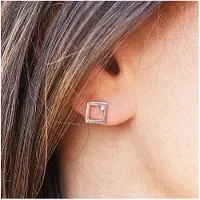 Cai Ohrstecker 925 Sterling Silber rhodiniert Zirkonia